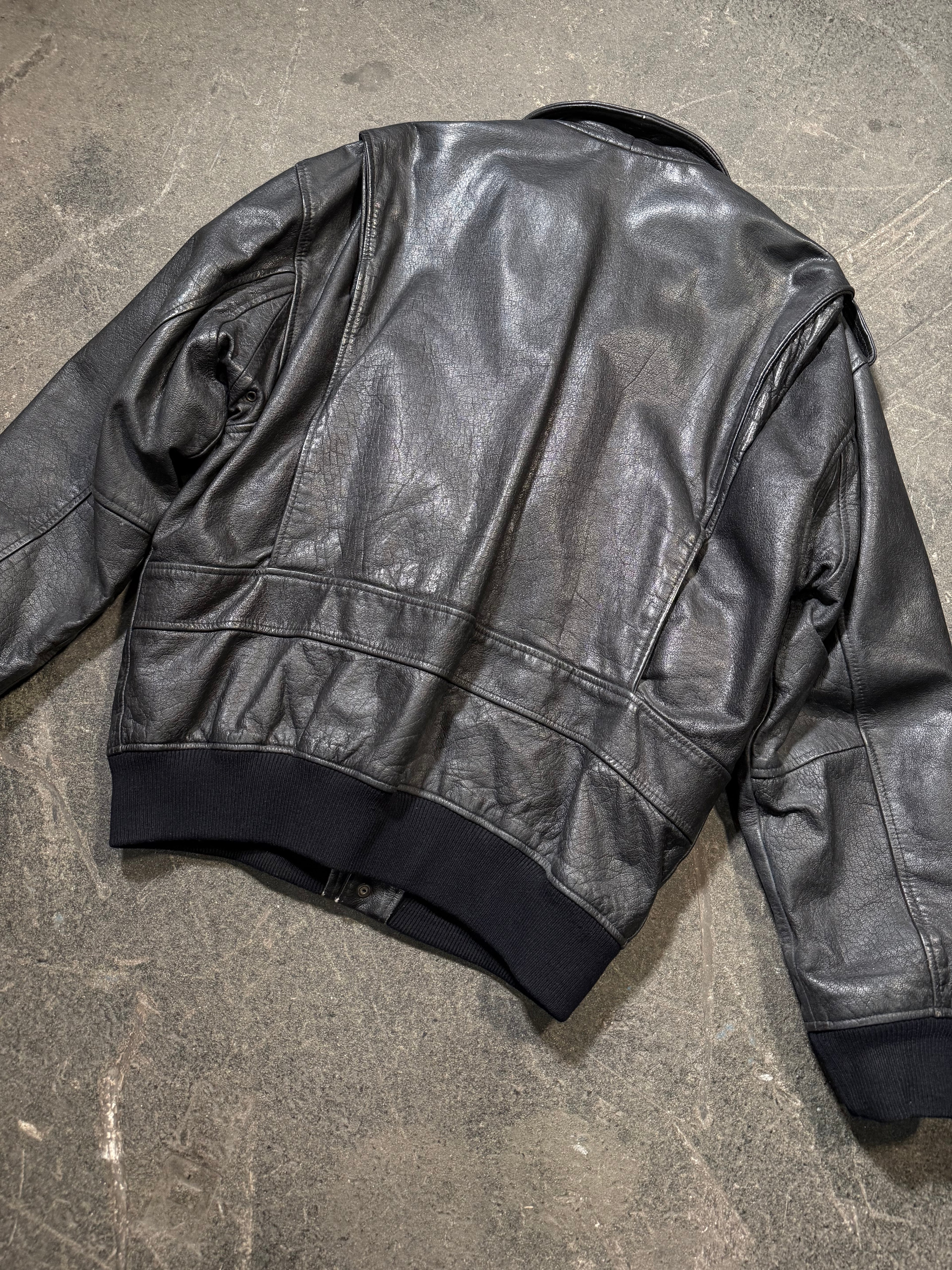Vintage Piloten Lederjacke 80er | Vintage Flight Leather Jacket 80's | L