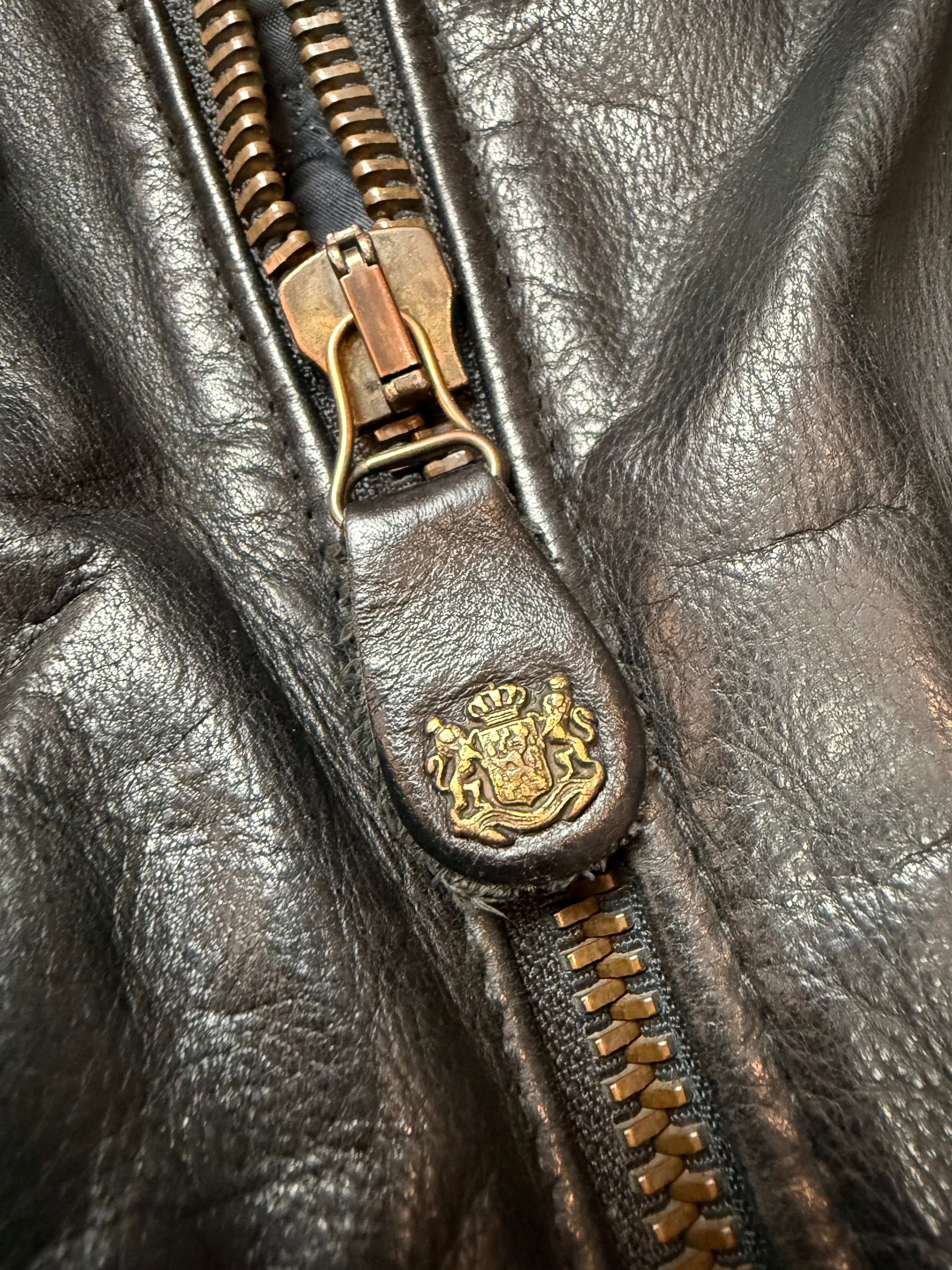 Vintage Leather Jacket Aviator Mac William / cropped fit Leather Jacket / 80's / 90's | L