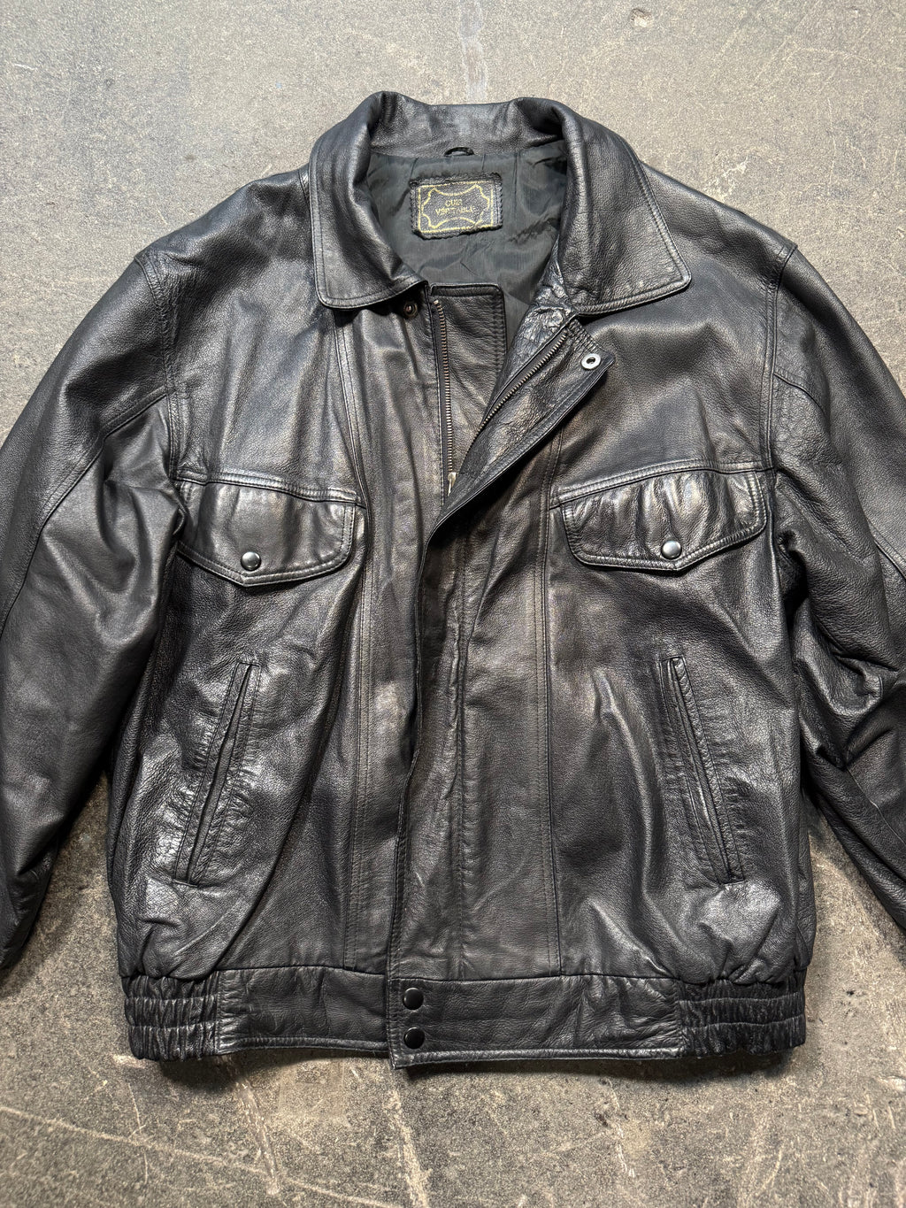 Vintage Aviator Lederjacke 80er | Vintage Leather Jacket 80's | L