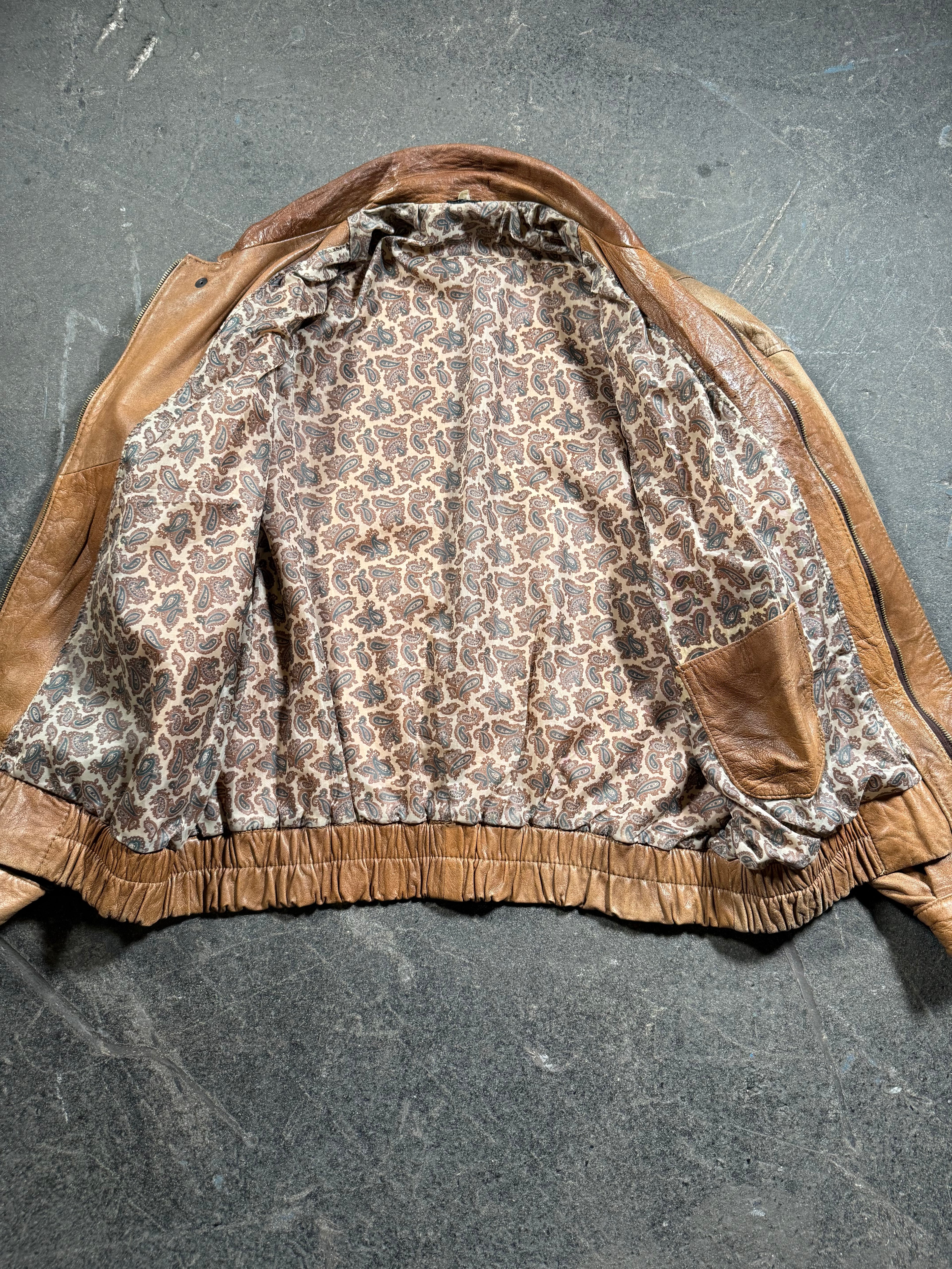 Vintage Lederjacke | Vintage Leather Jacket Aviator | 80's / 90's | L