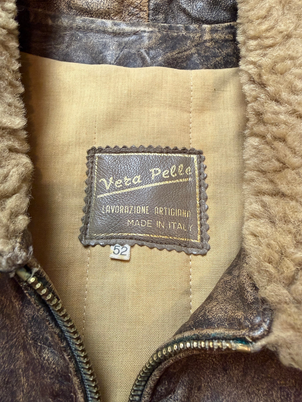 Vintage Leather Jacket Aviator / Bomberjacke / used look / 80's 90's | L