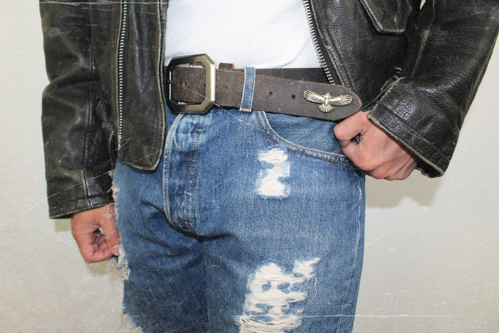 eagle concho leather belt | handmade | vintage look
