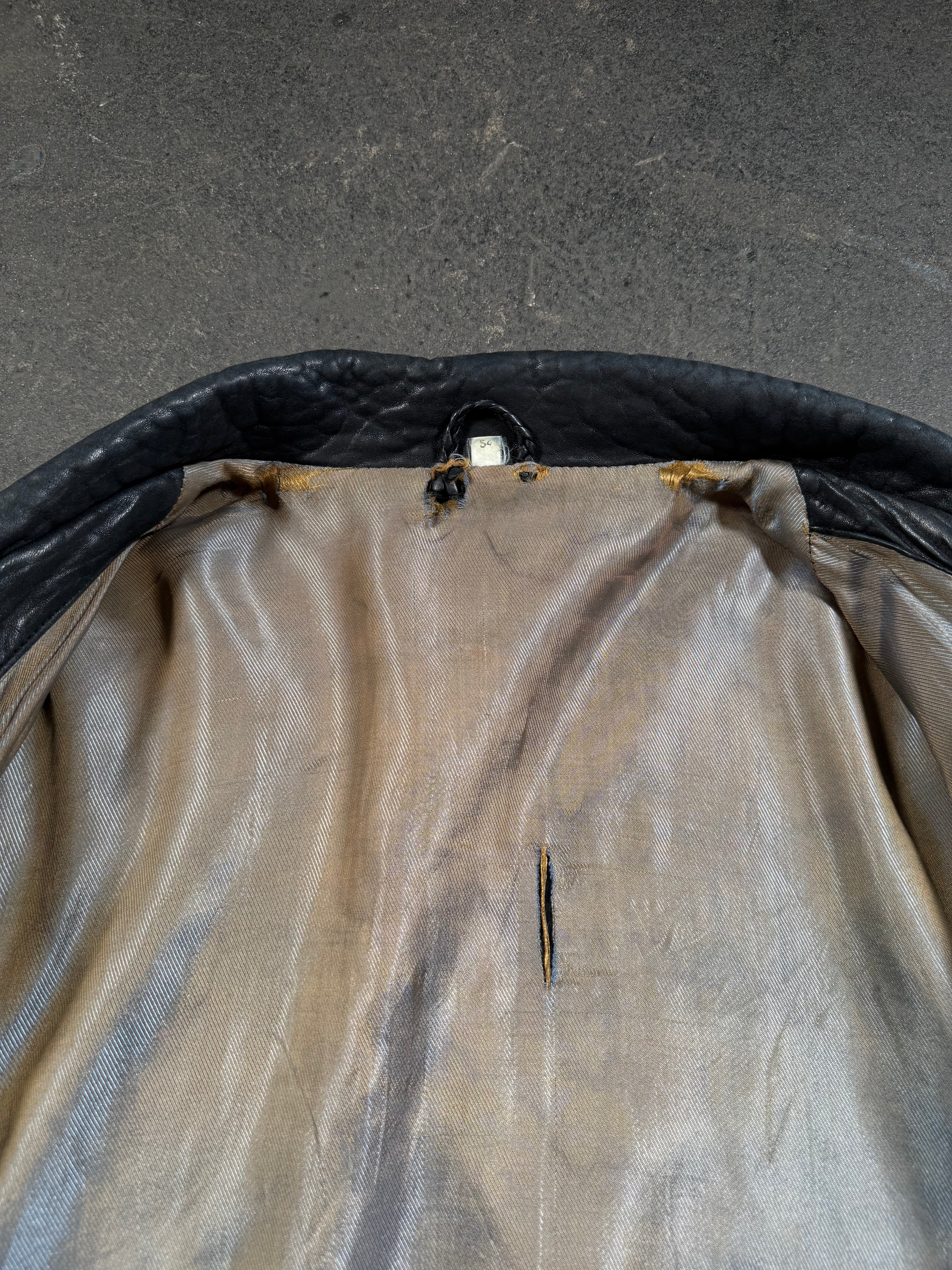 Veste en cuir vintage | Veste en cuir vintage aviateur | aspect usé | coupe courte | années 80/90 | L