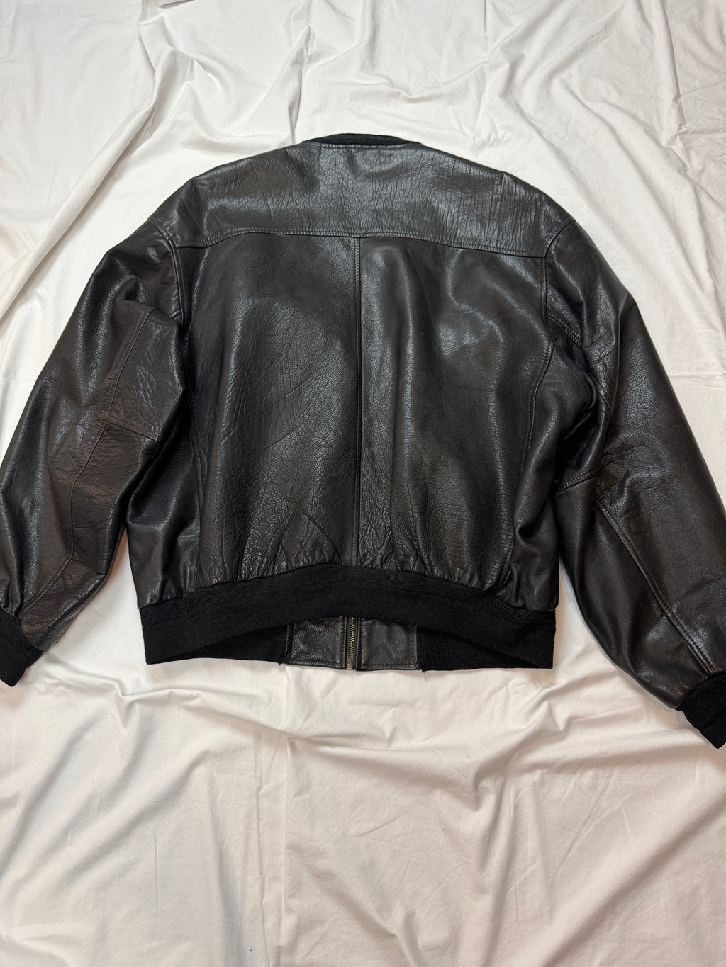 Vintage Leather Jacket Aviator / Bomberjacke cropped fit / 80's / 90's | M