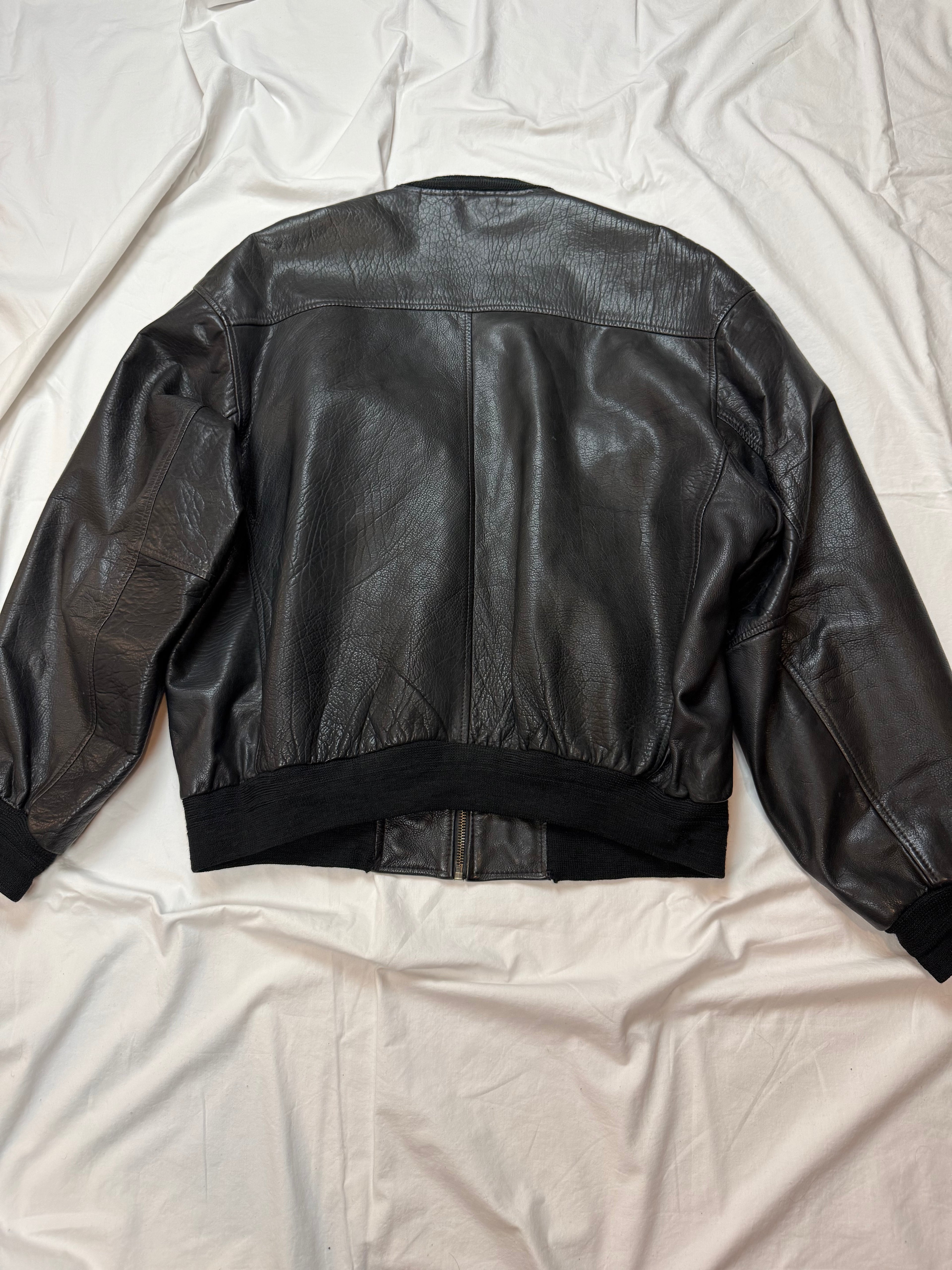 Vintage Leather Jacket Aviator / Bomberjacke cropped fit / 80's / 90's | M
