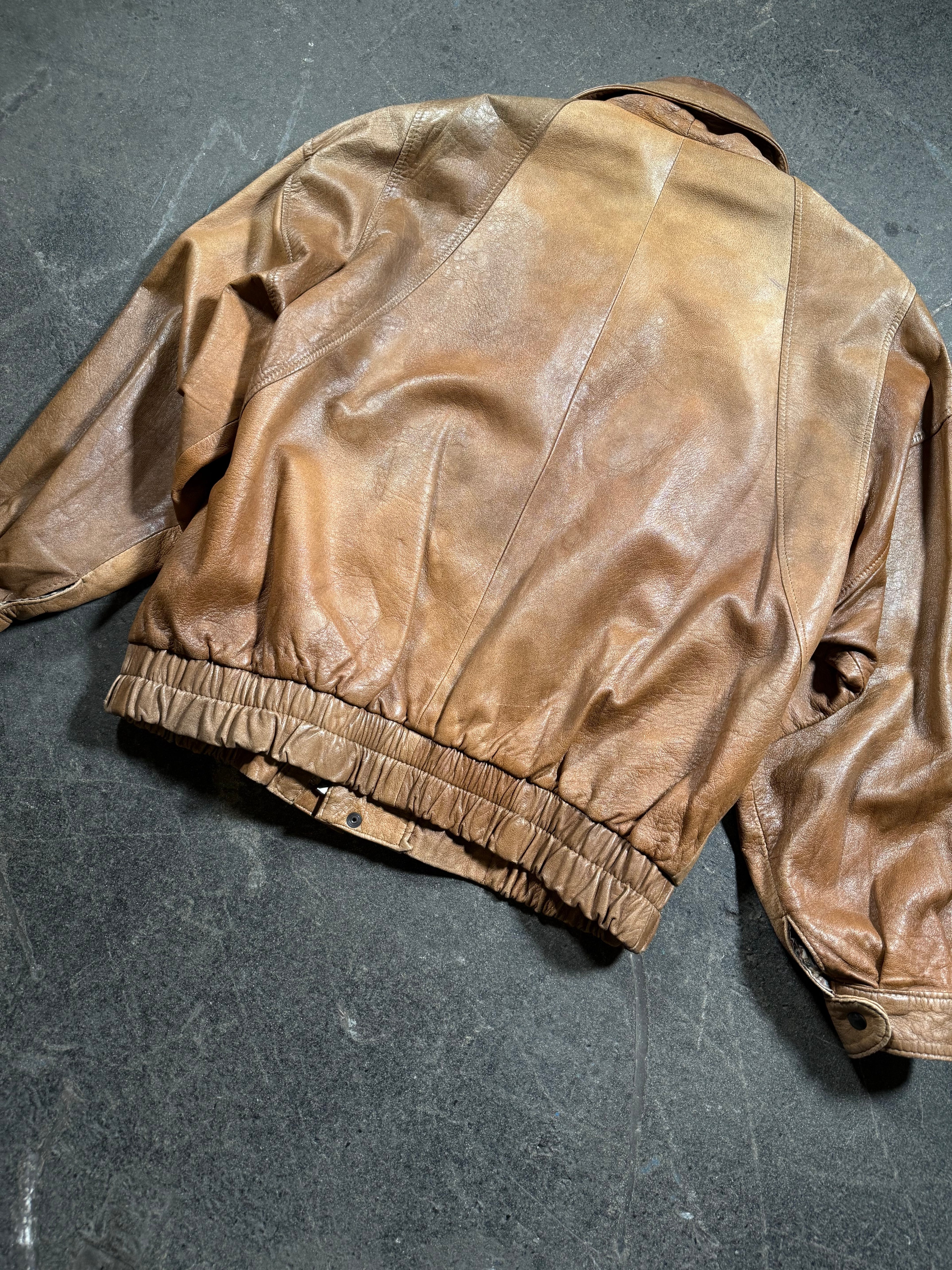 Vintage Leather Jacket | Vintage Leather Jacket Aviator | 80's / 90's | L
