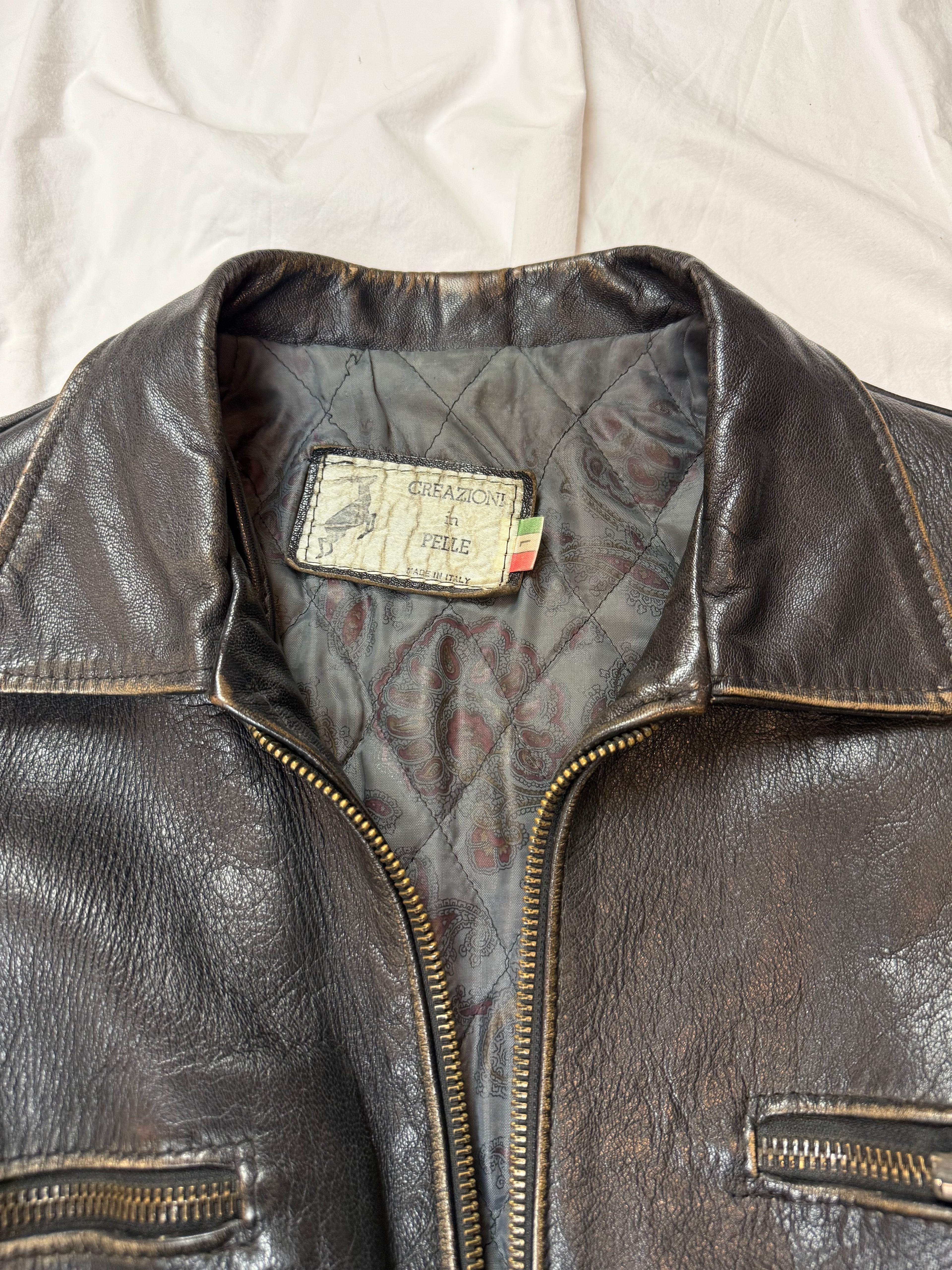 Vintage Leather Jacket Aviator cropped fit / Leather
Jacket / 80's/ 90's | L