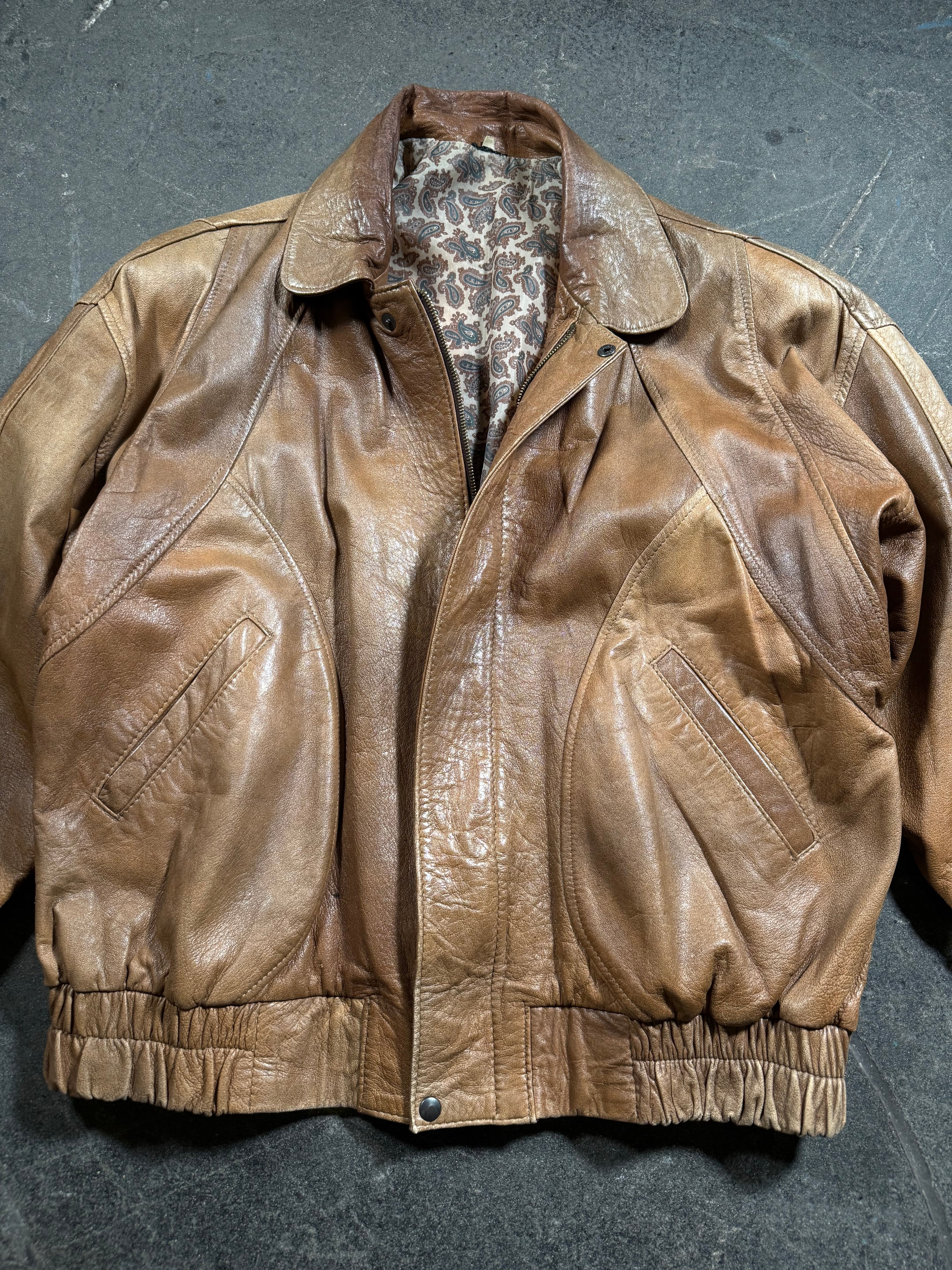 Vintage Lederjacke | Vintage Leather Jacket Aviator | 80's / 90's | L