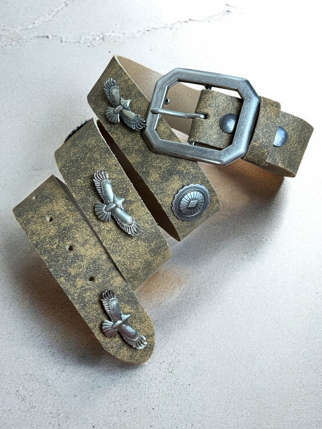 eagle concho leather belt | handmade | vintage look