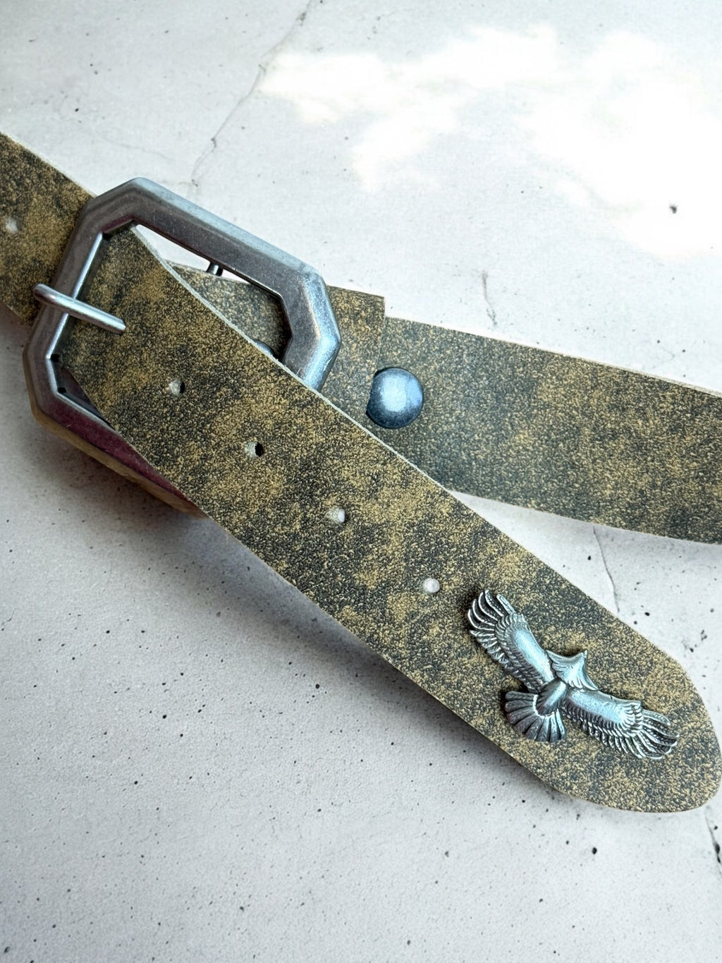 eagle concho leather belt | handmade | vintage look