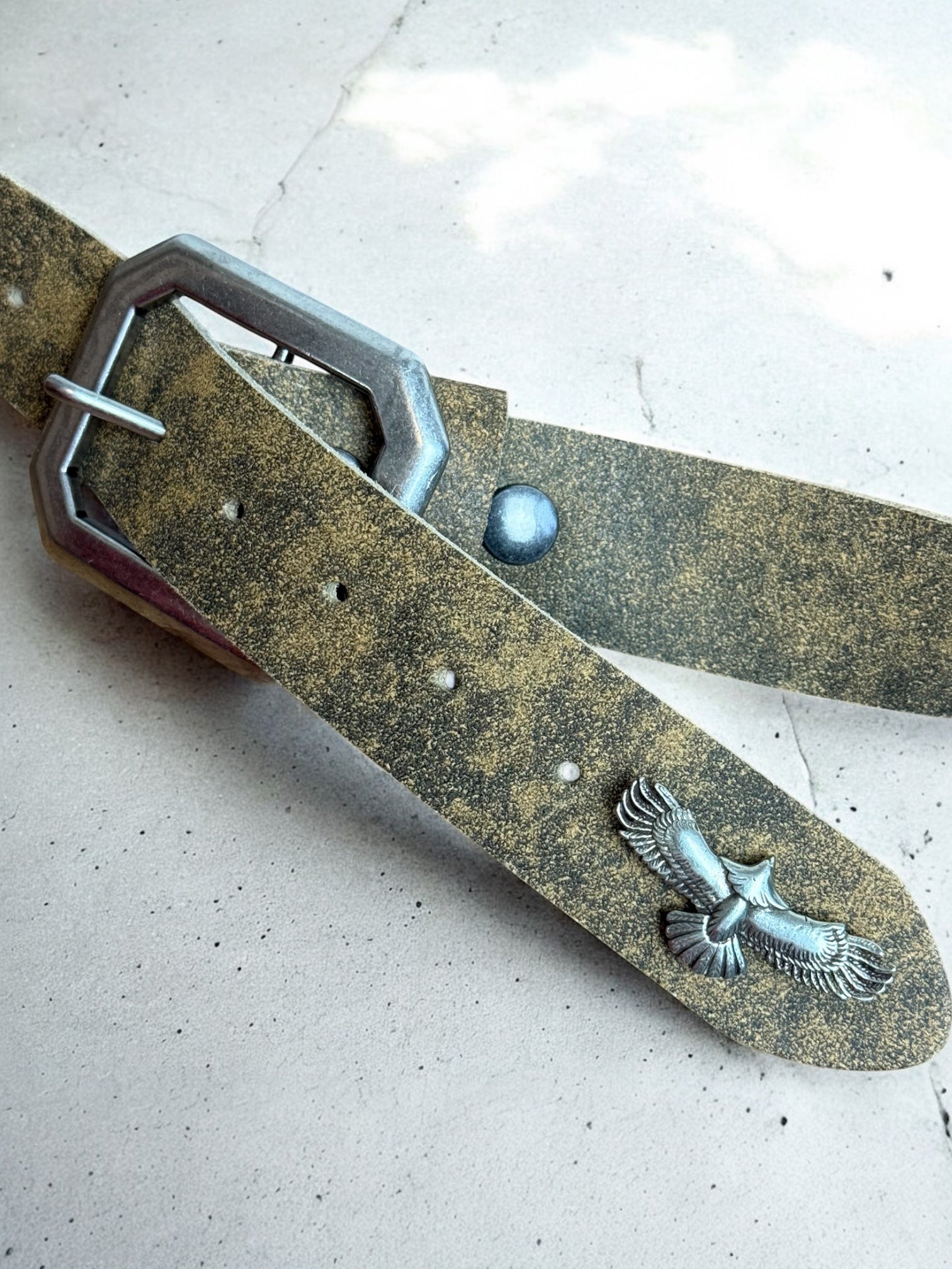 eagle concho leather belt | handmade | vintage look