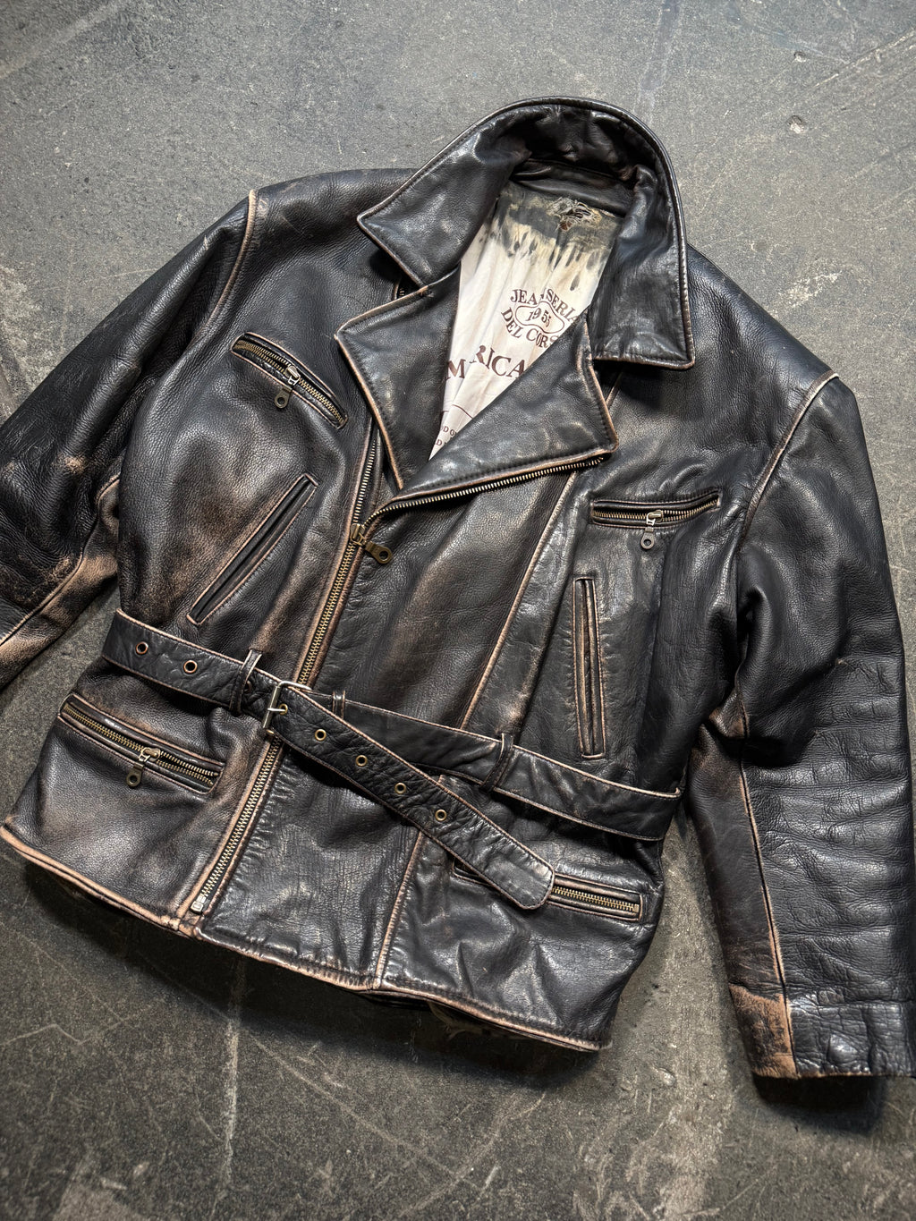 Vintage America used look Lederjacke 80er | Vintage used look Leather Jacket 80's | L