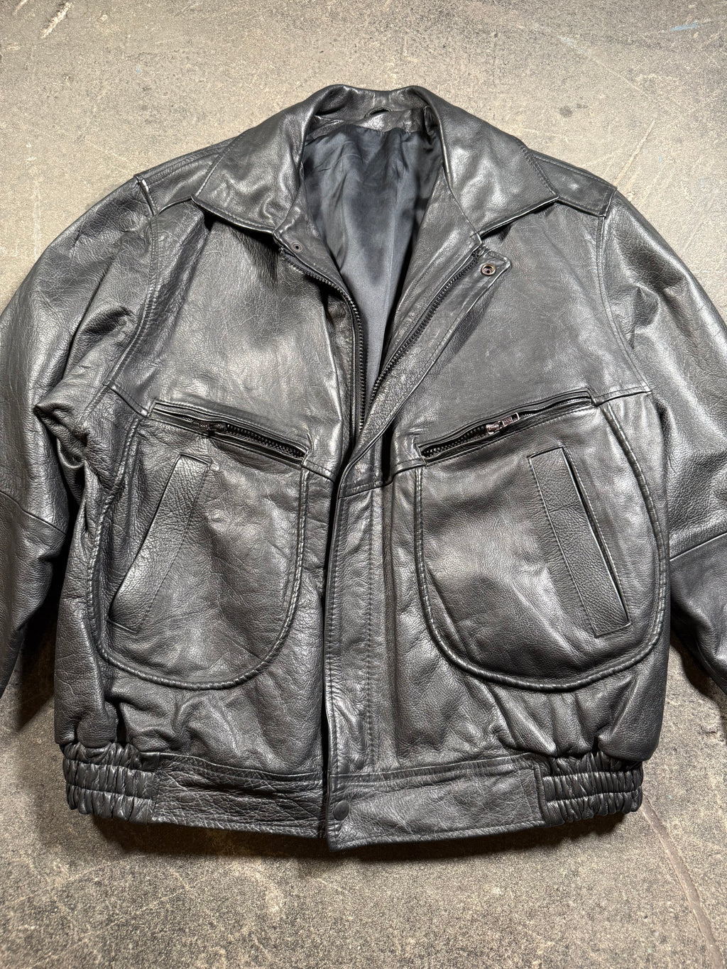 Vintage Leather Jacket | Vintage Leather Jacket Aviator | cropped fit | 80's / 90's | M