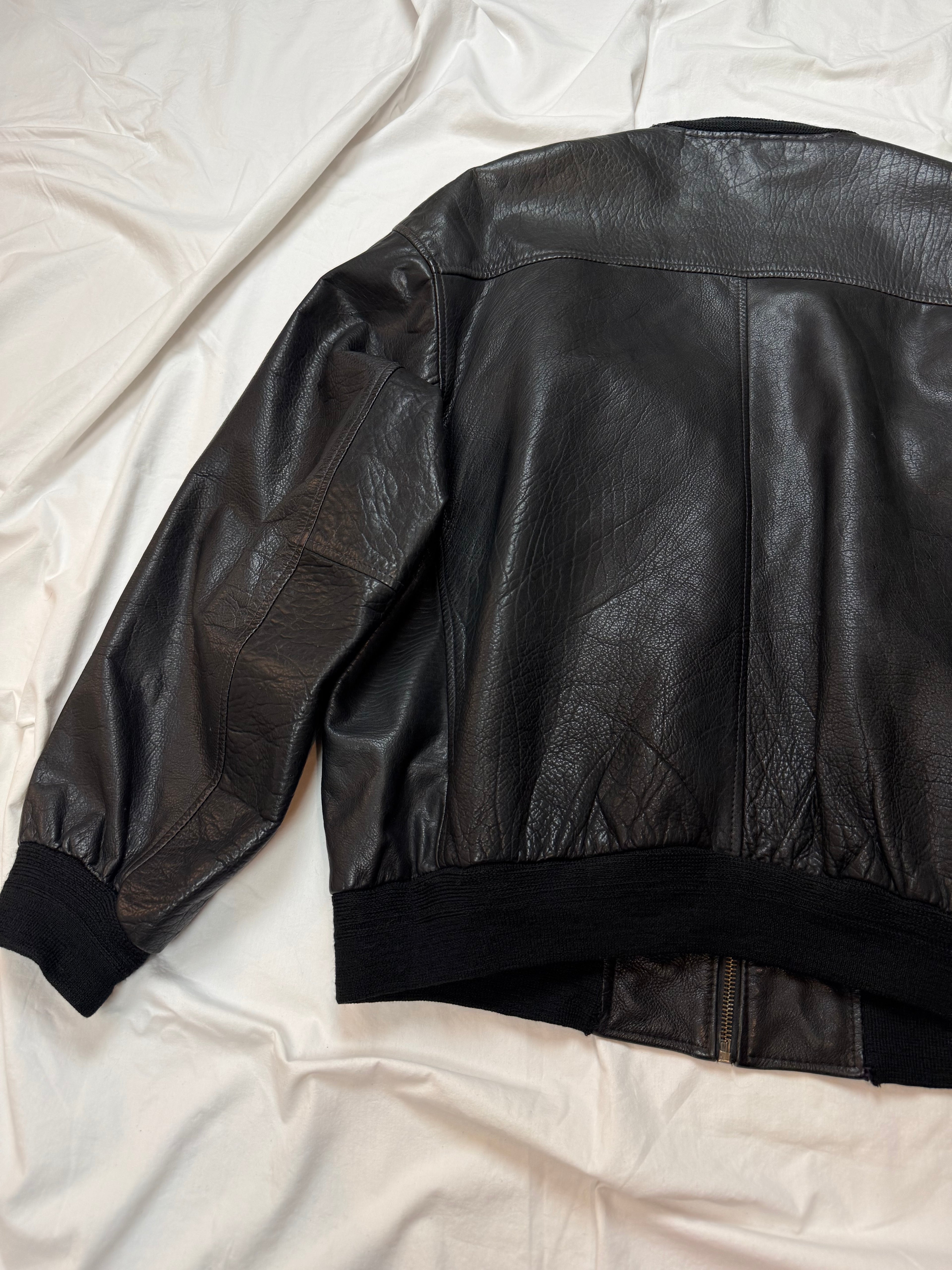 Vintage Leather Jacket Aviator / Bomberjacke cropped fit / 80's / 90's | M