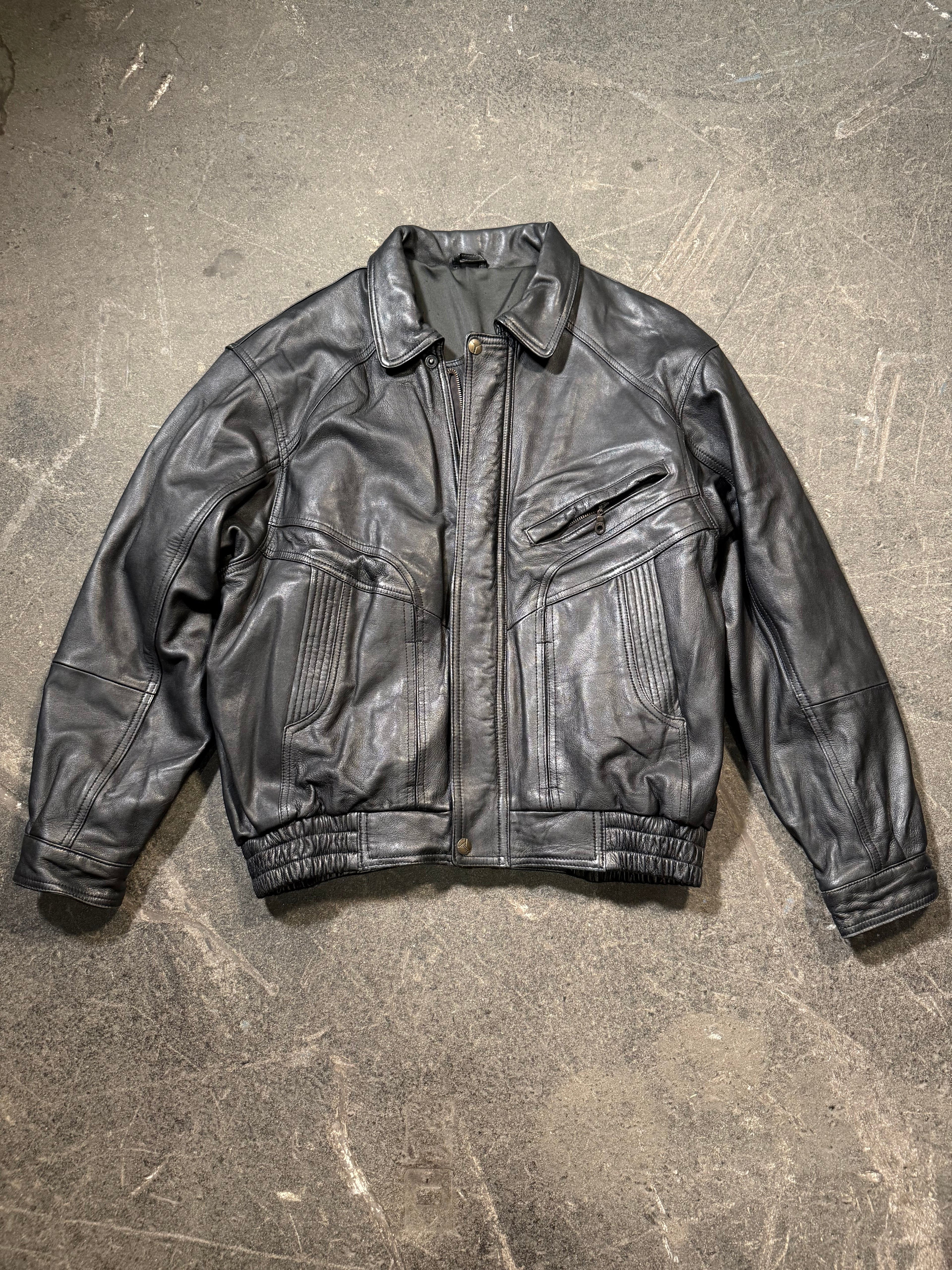 Vintage Lederjacke 80er l Vintage Leather Jacket Aviator 80's | L