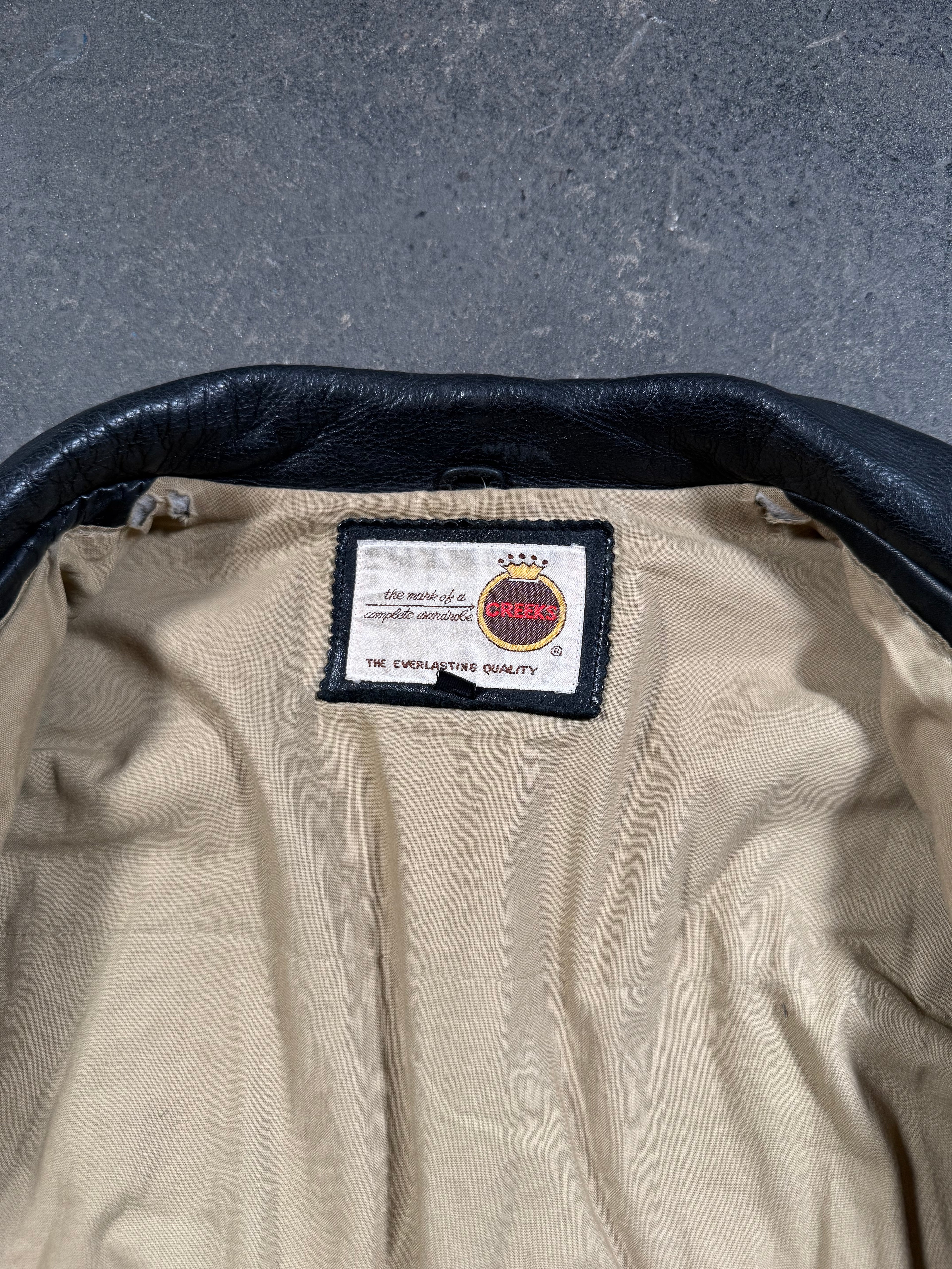 Vintage Lederjacke | Vintage Leather Jacket Aviator | used look | cropped fit | 80's / 90's | L