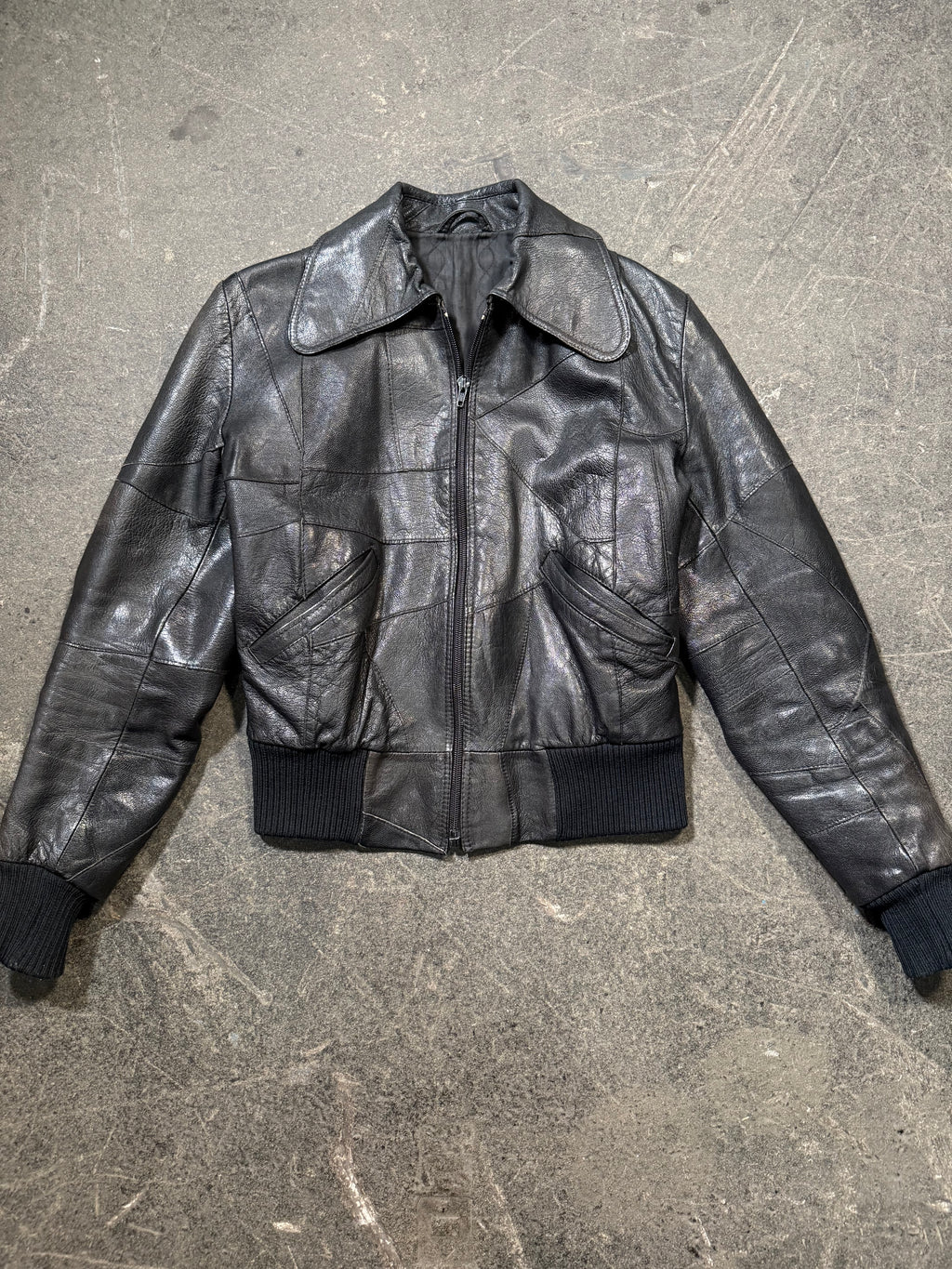 Vintage Lederjacke 70er | Vintage Leather Jacket 70's | M