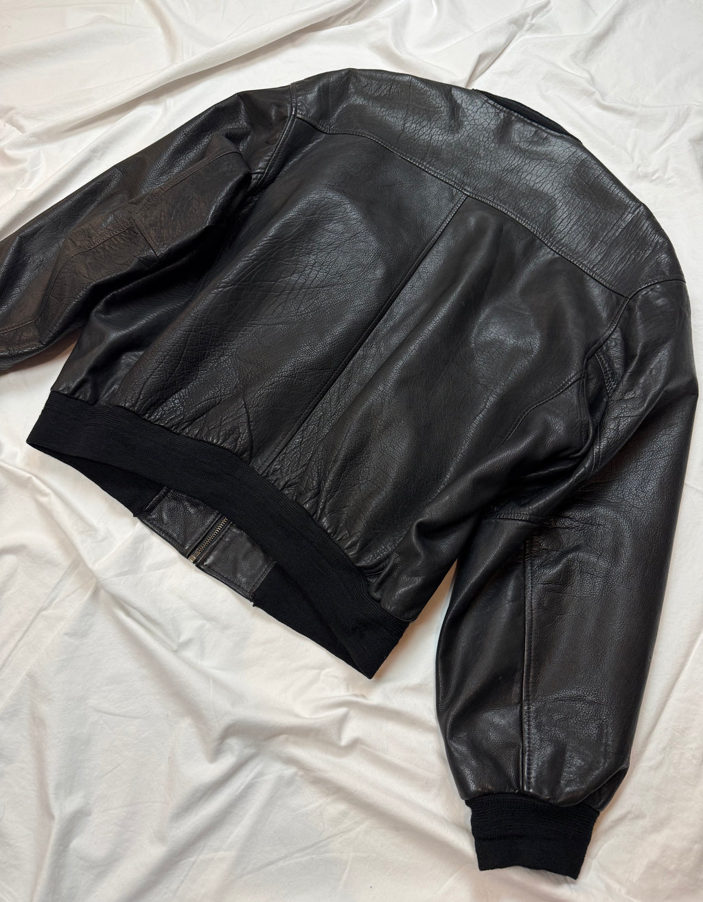 Vintage Leather Jacket Aviator / Bomberjacke cropped fit / 80's / 90's | M