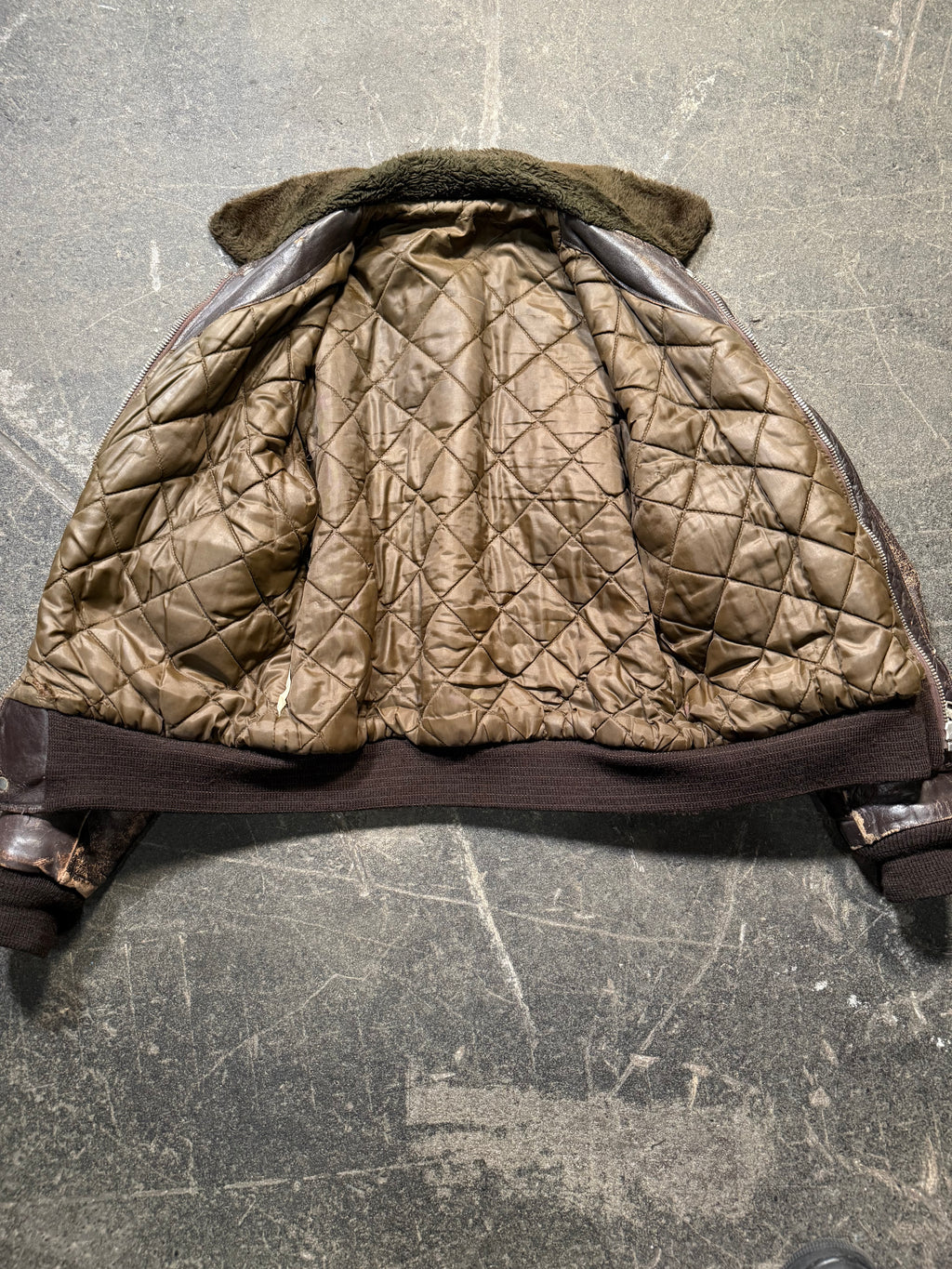 Vintage used look Lederjacke 80er | Vintage used look Leather Jacket 80's | M