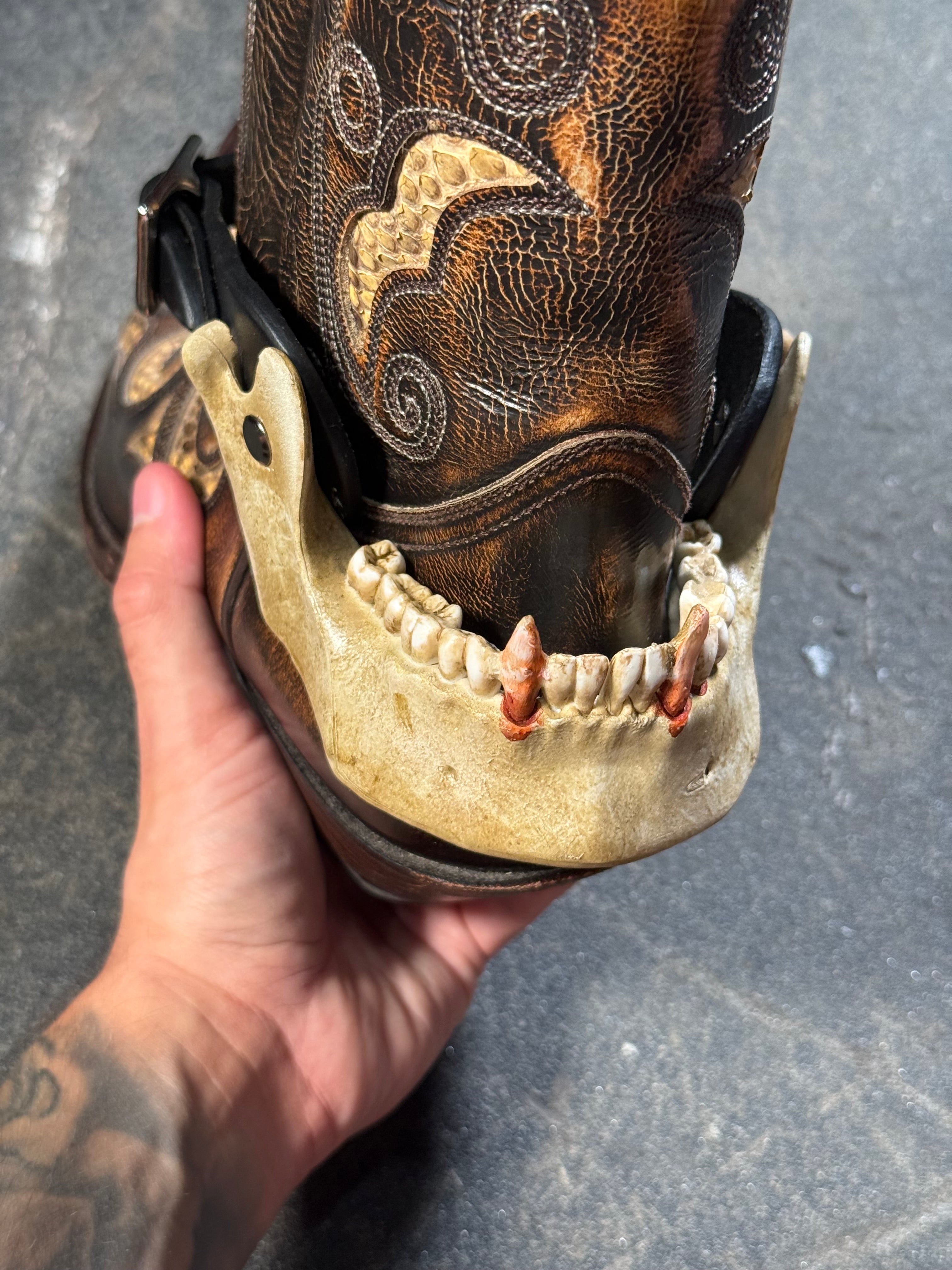 handmade vampire jaw spur set