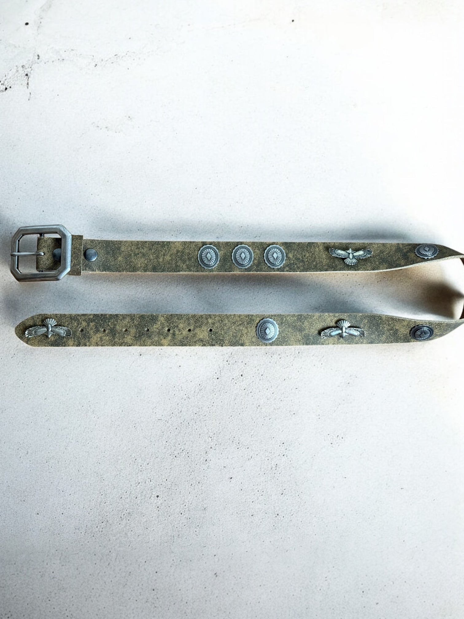 eagle concho leather belt | handmade | vintage look