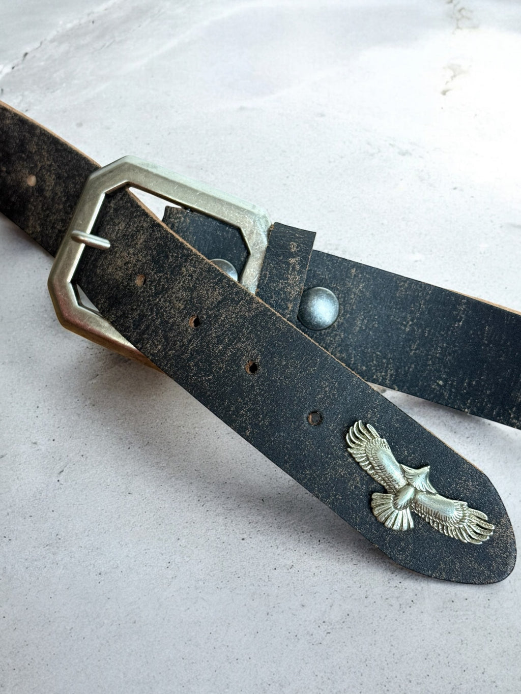 eagle concho leather belt | handmade | vintage look