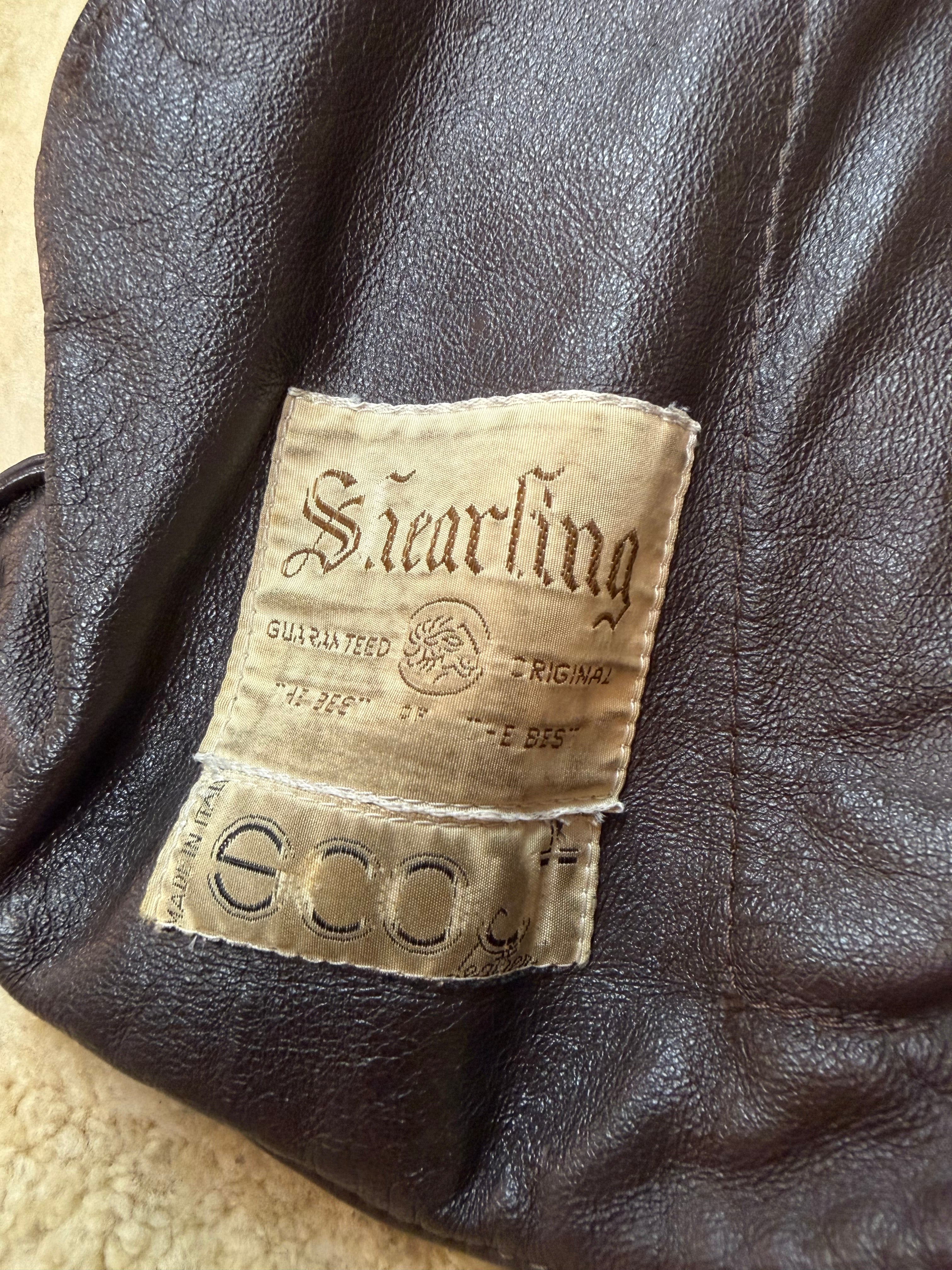 Vintage Leather Jacket Shearling Aviator mit Innenfell / 70's / 80's L