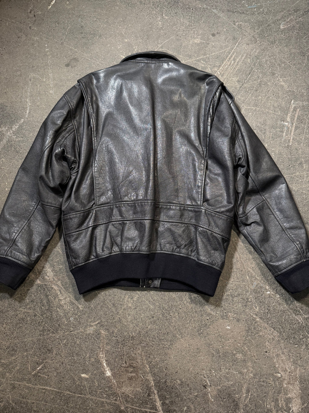 Vintage Piloten Lederjacke 80er | Vintage Flight Leather Jacket 80's | L